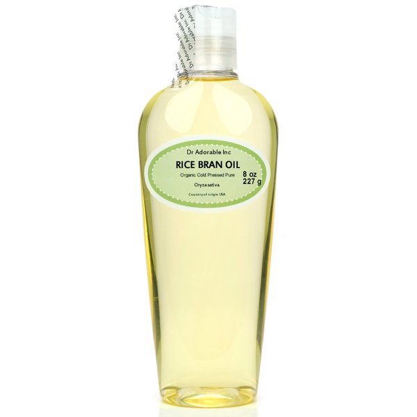 Dr Adorable - 8 oz - Rice Bran Oil - 100% Pure Natural Premium Organic Cold Pressed