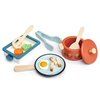 Tender Leaf Toys - Pots and Pans - 13 Pcs Wooden Pretend Cooking Playset, Play Kitchen Cookware Accessories Set for Kids - Age 3+