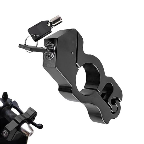Shakas Motorcycle Handlebar Brake Lock, Strong Torque Self-Locking Collet Anti-Theft Throttle Handlebar Lock, Portable Safe Travel Accessory for Most Motorcycles Bicycles (Black)