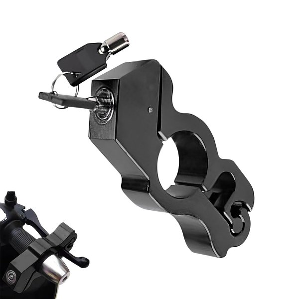 Shakas Motorcycle Handlebar Brake Lock, Strong Torque Self-Locking Collet Anti-Theft Throttle Handlebar Lock, Portable Safe Travel Accessory for Most Motorcycles Bicycles (Black)