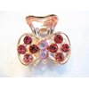 Jeweled antique gold bow shaped hair claw clip with crystals (Primary color: Blue (only 1 left))