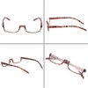 Kerecsen Reading glasses 2 Pair Half Moon Half Frame Readers Spring Hinge Men and Women Glasses (2 Pack Mix Color, 3.00)