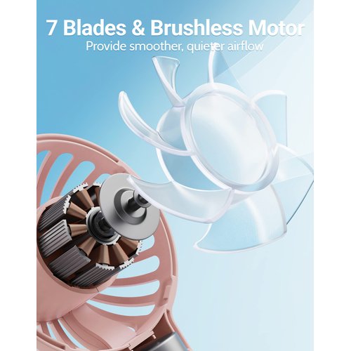 SWEETFULL Mini Portable Fan Powerful Handheld Fan Rechargeable,3 Speeds Personal Small Hand Fan for Travel Makeup Eyelash Fan for Stylish Kids Girls Women USB Cute Design