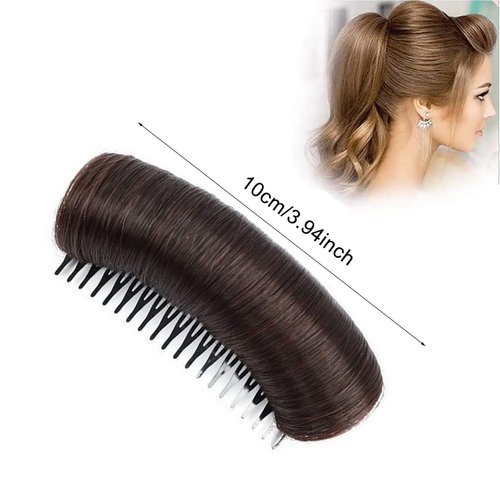 Womens Hair Bun Invisible False Hair Clip Hair Base Bump Fluffy Hair Pad Styling Insert Tool Increased Hair Pad Hair Accessories Styling Insert Tool (Black+Brown+Light Brown)