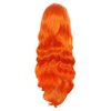 Rbenxia Curly Cosplay Wig Long Hair Heat Resistant Spiral Costume Wigs Anime Fashion Wavy Curly Cosplay Daily Party Orange 32" 80cm