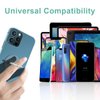 Transparent Cell Phone Ring Holder Grip, Clear Phone Ring Stand Holder, 360° Degree Rotation Phone Ring Finger Grip Back Kickstand, Compatible Tablets Most Phones and Cases (2 Silver Diamond Round)