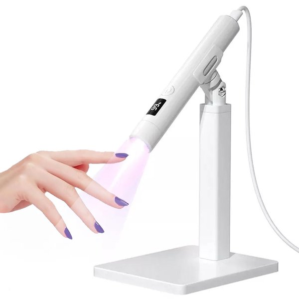 3-in-1 Handheld UV Nail Light Kit, Handheld UV Light with Portable Stand for Nails, LCD Display, Mini Cordless Uv Led Nail Lamp for Home DIY Manicure Nail Art