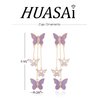 HUASAI Purple Butterfly Drop Earrings for Teen Girls, Metal Type: Mental, Product Type: Earring, Target Gender: Unisex