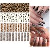 8Sheets Leopard Nail Stickers for Nail Art,3D Self-Adhesive Designer Nail Art Supplies for Leopard Frensh Nail Decals Leopard Print for Nail Art Design, Nail Stickers for Girls DIY Nail Art Decoration