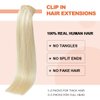 UGOTRAYS Clip in Hair Extensions Real Human Hair Blonde - 15 Inch 70g 7pcs Platinum Blonde 100% Remy Human Hair Clip in Extensions Straight Real Human Hair #60 Platinum Blonde Clip in Hair Extensions