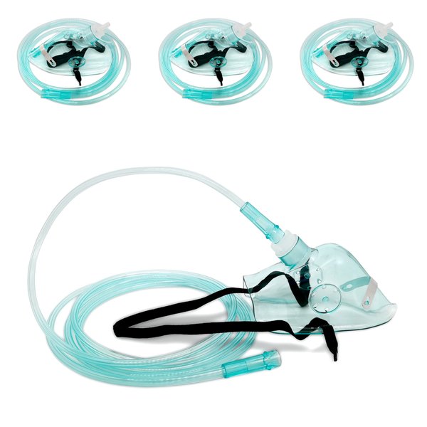 3 Pack Adult Elongated Oxygen Mask for Oxygen Generator with 6.6' Tubing and Adjustable Elastic Strap(Size XL)
