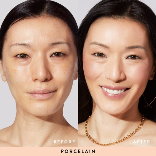 LAURA GELLER NEW YORK Baked Balance-N-Glow Illuminating Powder Foundation, Medium + Retractable Kabuki Brush + Baked Blush-N-Brighten, Pink Grapefruit