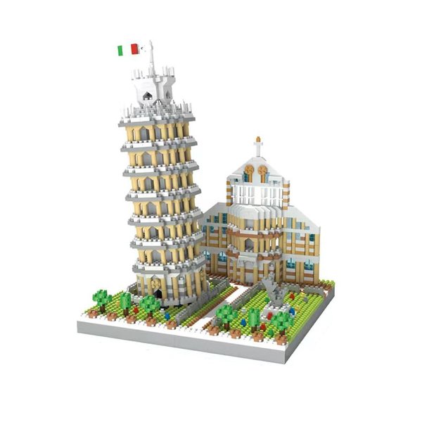 alltogetho The Leaning Tower of Pisa Euro Constrution Micro Mini Building Blocks for Adult Toys Set Assemble Bricks for Gift