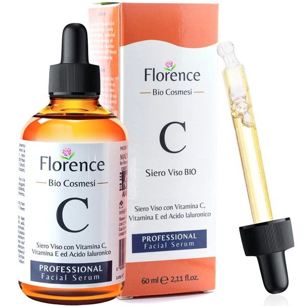 Big 2oz. ORGANIC Vitamin C Serum & Hyaluronic Acid for Face/Neck/Eye Contour