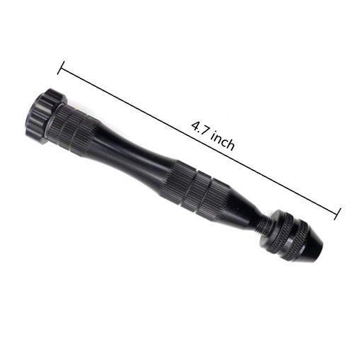 KINGFOREST Pin Vise Hand Drill for Resin Casting Molds, Steel Hand Drill with 20 PCS Drill Bits (0.8-3 mm), for Wood, Manual Work DIY, Jewelry, Assembling, Model Making（Black）