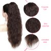 KETHBE Ponytail Extension, 26 Inch Drawstring Ponytail Hair Extensions Synthetic Long Curly Wavy Hair Extensions Ponytail Thick Hair Pieces for Women (Dark Brown)