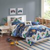 MISC 3 Piece Blue Monster Truck Comforter Twin Set Monster Jam Bedding Pick Up Vehicle Mountain Hill Pylon Themed Pattern Green, Microfiber