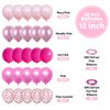 Funhot Pink Balloons Set, 60PCS Hot Pink Latex Balloons, 12Inch Pink Confetti Balloon Pastel Pink Metallic Party Balloons Helium for Girls Women Baby Shower Princess Wedding Birthday Party Decoration
