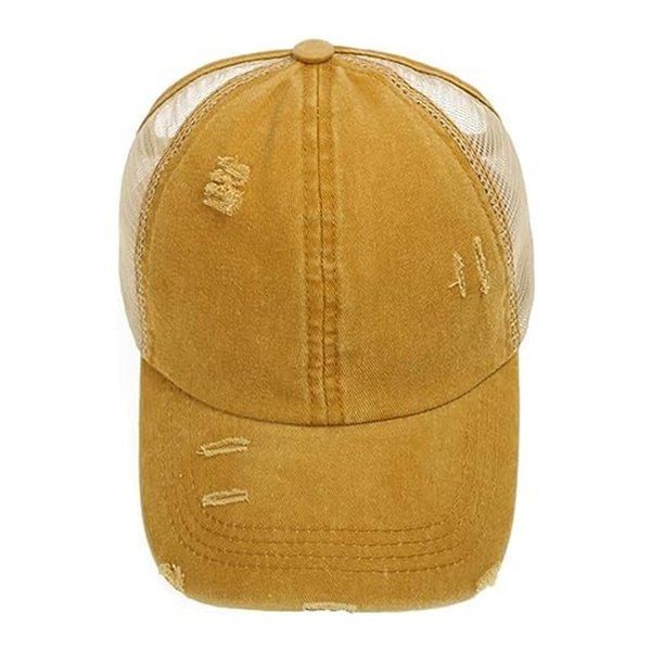 AICILY 2 Pack Backless Ponytail Hat for Women Natural Curly Hair Hat Baseball Cap Women Drawstring Puff Ponytail Hat (Yellow＋White)