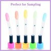 Laza 100 Pcs Clear Nail Swatch Sticks Box-packed with Ring and Numbered Stickers Nail Art Polish Color Display Practice Tips Transparent Sample Sticks Tester Nail Supplies for Nail Techs - Oval