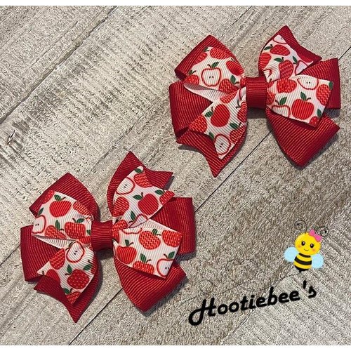 Tossed Apples Toddler Hair Bow Set