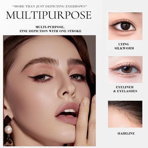 Easilydays Brown Eyebrow Liquid Pencil with Two Tipped Micro-Fork, Waterproof & Smudge Proof Liquid Eyeliner Felt Tip Applicator, High Pigmented Liner, Long-Lasting, Quick Drying for Women, 01 Brown