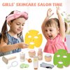HAPGFS Wooden Makeup Set, Kids Pretend Beauty Salon Toys, Skin Care Learning Toys with Facial Cleanser, Mirror, Face Mask, Play Spa Set for Toddler 3 4 5 6 7+ Year Old Girls Christmas Birthday Gifts