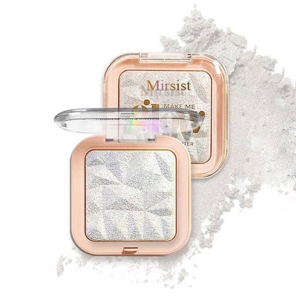 WALULAN 4 Colors Diamond Shimmering Powder, High Glossy Face Illuminator Palette, Natural Glow Finish, Pearl Shimmer Smooth Baked Powder, Lasting Highlighter Eyeshadow