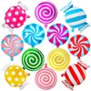 12 Pcs Sweet Candy Balloon Set,18 Inch Candies Mylar Foil Balloons,Round Lollipop Balloon,Candy themed Party Decorations for Kids Christmas Birthday Party Baby shower supplies