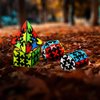 Yealvin Gear Speed Cube Set, Gear Puzzle Cube Bundle of Gear Pyraminx Cube 3x3 Gear Cube Gear Cylindrical and Ball Cube Puzzle Toys for Kids 4Pcs