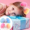 4Pcs Crown Bow Hair Clip Diamond Hair Pin Princess Headband Ribbon Cute Metal Snap Sparkly Tiara Gradient Rhinestone Side Hair Barrette Mini Headdress Styling Accessories for Halloween Christmas Party