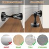 KOLAKO Door Stopper, Magnetic Door Stops, Brushed Satin Nickel, 2 Pack Wall Floor Mounted Black Magnetic Door Catch Door Holder, Stainless Steel Soft-Catch Doorstop