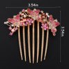 Chargances Butterfly Luxury Crystal Hair Comb Boho Shiny Flower Hair Comb Bridal Wedding Pink Rhinestone Hair Side Combs Hair Accessories Headpiece for Women and Girls (Pink)