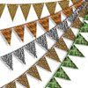 Tatuo 5 Pieces Animal Print Pennant Banner Safari Birthday Party Decorations Safari Banner Jungle Theme Party Supplies Jungle Triangle Flag Banner for Animal Zoo Jungle Decorations