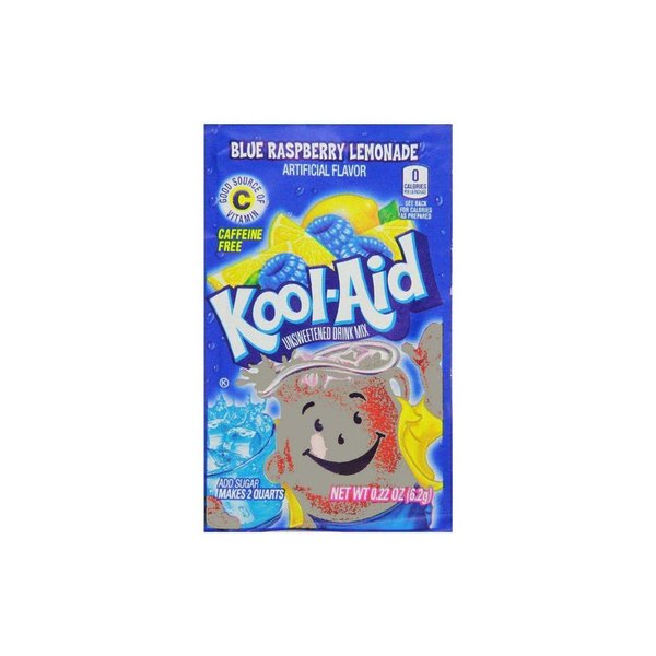 Kool-Aid Twists Ice Blue Raspberry Lemonade Unsweetened Soft Drink Mix, 0.22-Ounce Packets (Pack of 48)
