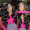Caijuxing Body Wave Lace Front Wigs Human Hair Pre Plucked 180 Density Body Wave HD Transparent Glueless Wigs Human Hair Body Wave Lace Frontal Wig (13 ×6 Body Wave Wig, 20 Inch)