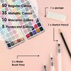 Grabie Watercolor Paint Set, 100 Colors Painting with Water Brush Pens and Drawing Pencil, Great for Kids and Adults, Art Supplies, Perfect Starter Kit for Painting