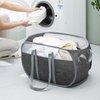 Pop-Up Laundry Basket，collapsible Mesh Laundry Hamper– With Extended Shoulder Straps, Sturdy Handles, and Premium Cationic Fabric (gray)