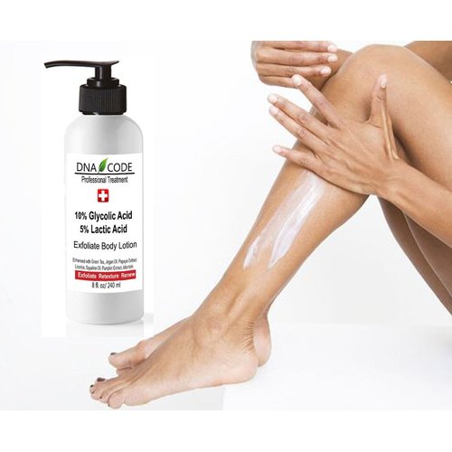 DNA CODE Skin Care Magic Lotion- 10% Glycolic 5% Lactic Acid Exfoliatingl Body Lotion w/Green Tea, Argan Oil, Papaya, Licorice. 32 Ounce