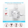 [2-Pack] European Travel Plug Adapter, VINTAR Foldable International Travel Adapter with 4 Outlets 4 USB Ports(2 USB C), 8 in 1 Type C Travel Essentials Charger for US to Most of Europe Spain France