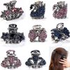 PBQOA 8 Pieces Vintage Claw Hair Clips Small Metal Hair Claws Grippers Crystal Rhinestone Jaw Barrettes Clamps Hair Accessories for Girl and Women