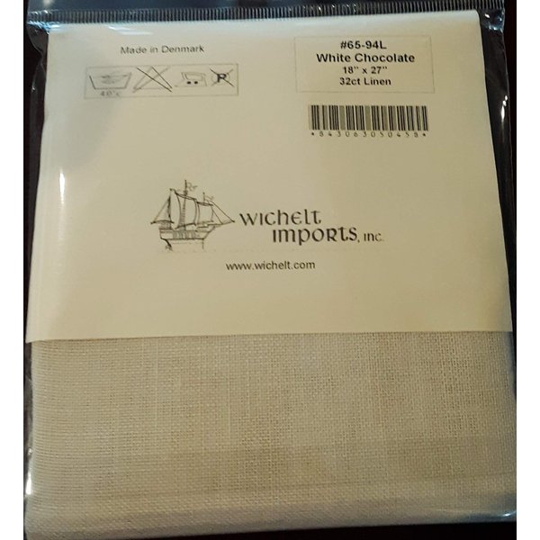 Wichelt Permin Premium Cross Stitch Linen 32 Count White Chocolate 18" x 27"