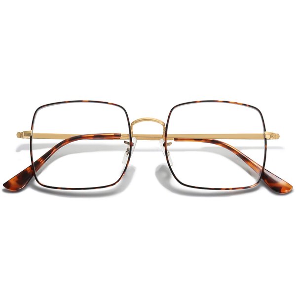 SOJOS Blue Light Blocking Glasses Women Small Face, Square Metal Computer Gaming Lightweight Eyeglasses, Anti Glare UV Ray Filter Eyeglasses SJ5063 with Tortoise Frame/Anti-Blue Light Lenses