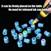 YILONG Disposable Tattoo Ink Caps Skull Tattoo Ink Cups with Stable Base and 200pcs Per Pack Permanent Makeup Pigment Holder Container Cap Tattoo Accessory,Blue