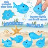30 Pieces Rubber Sharks Blue Rubber Bath Sharks Cute Squeezable and Squeak Shark Small Rubber Sharks Bathtub Swimming Rubber Sharks Toys for Birthday Shower Bathtub Pool Party Favors