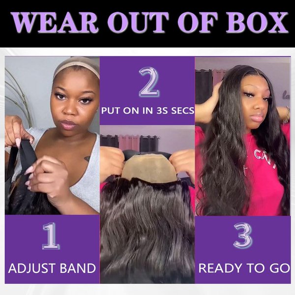 Riteeir 200% Density Glueless Wigs Human Hair Pre Plucked Pre Cut 6x6 Hd Body Wave Lace Closure Wigs Human Hair 18 inch Body Wave Lace Front Wigs for Black Women No Glue Wear and Go Gluless Wig