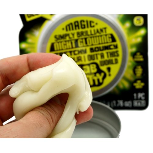 JA-RU Lab Putty Glow in The Dark Slime w/Tin Container (1 Unit) Stress Relief Putty for Kids. Anger Management Toys. Mini Slime Party Favors, Birthday Goodie Bag Stuffers. 9578-1A