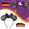 TIESOME Halloween Mouse Ears Headband, Halloween Mickey Ears Headband Party Decor Halloween Sequin Bows Ghost Headbands for Cosplay Party Favors