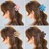 WUBAYI 6Pcs Flower Hair Claw Clips, Cute Frosted Flower Clips, Non-Slip Strong Hair Claw Clips for Thick Thin Hair, Women Girls Hair Styling Accessories Holiday Gifts