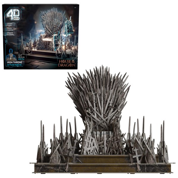 4D Build, Game of Thrones Iron Throne 3D Model Kit 219 Pcs, Desk Décor Adult Puzzles for Fantasy Book GOT Fans, 3D Puzzles for Adults & Teens 12+